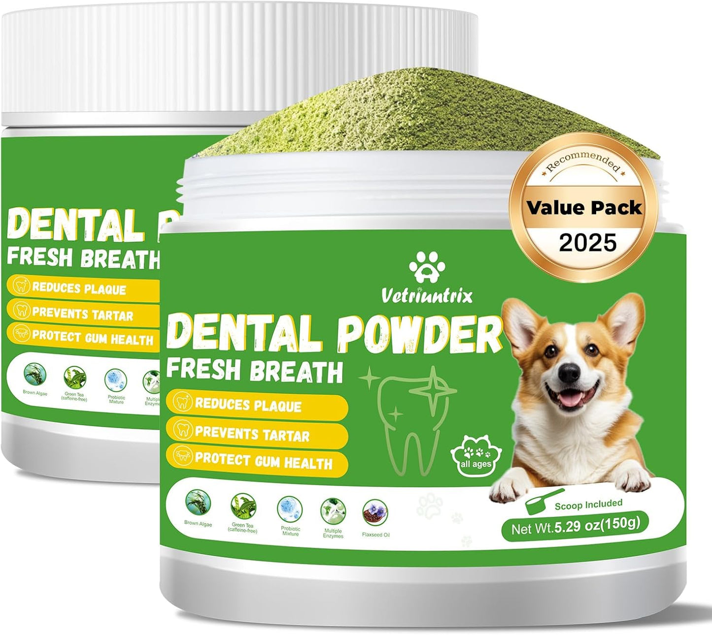 Dog Dental Care Powder for Plaque & Tartar Control - 300g