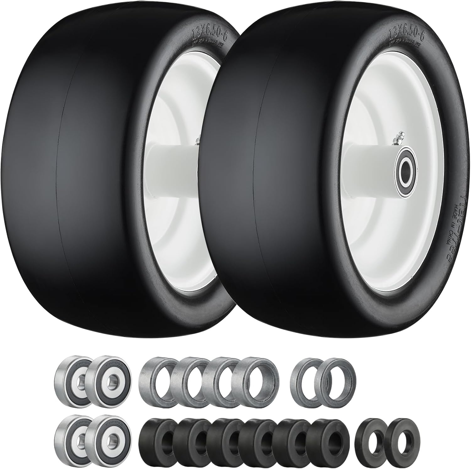 Cubesprings 13x6.50-6 Flat Free Lawn Mower Tires for Zero Turn