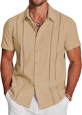 COOFANDY Men's Cuban Guayabera Short Sleeve Shirt (Style 88ZD)