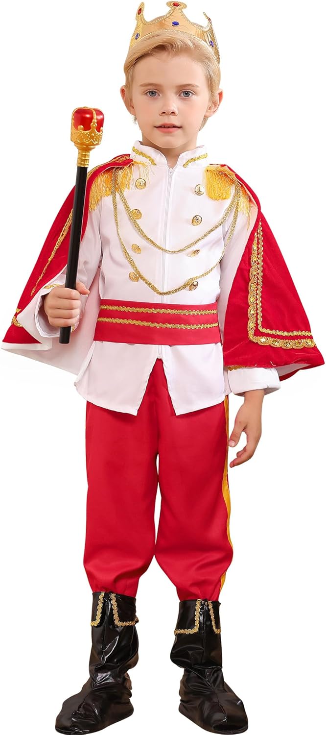 FYMNSI Kids Boys Prince Charming Costume for Halloween Fun