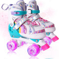 Rainbow Toddler Roller Skates Size 4 Adjustable - Light Up Quad