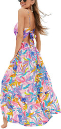 CUPSHE Women's Maxi Dress Floral Print Twisted V Neck Sleeveless