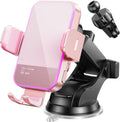 Wireless Car Charger 15W Auto Clamping Phone Mount - Pink