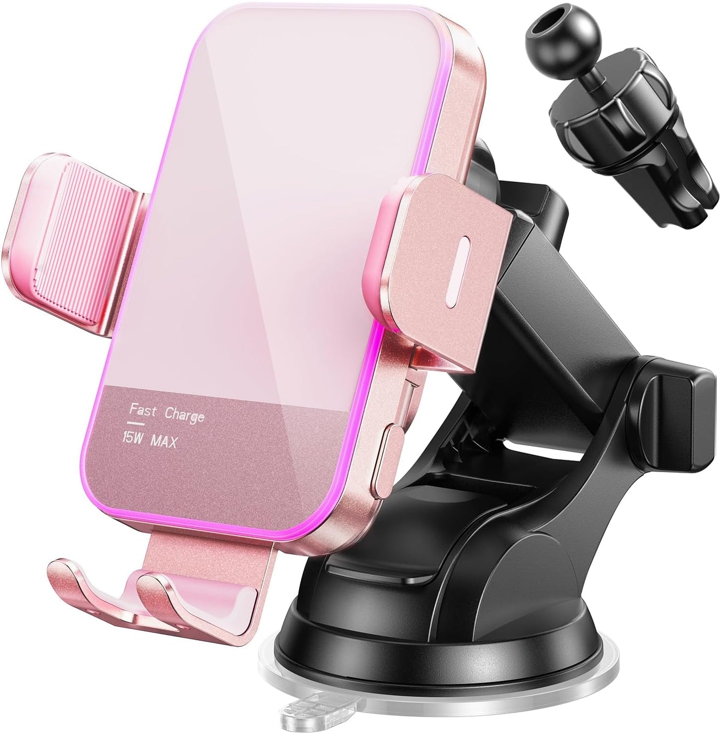 15W Auto Clamping Wireless Car Charger - Fast Charge in Style!