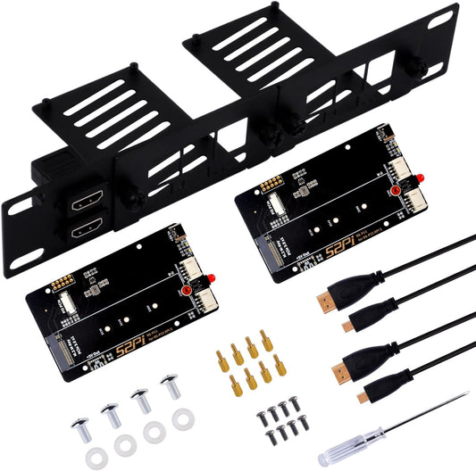 10 Inch 1U Rack Mount for Raspberry Pi 5 with SSD Adapters