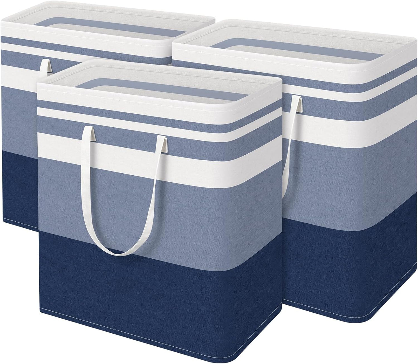 BlissTotes 3-Pack Laundry Basket: Waterproof & Collapsible Hamper