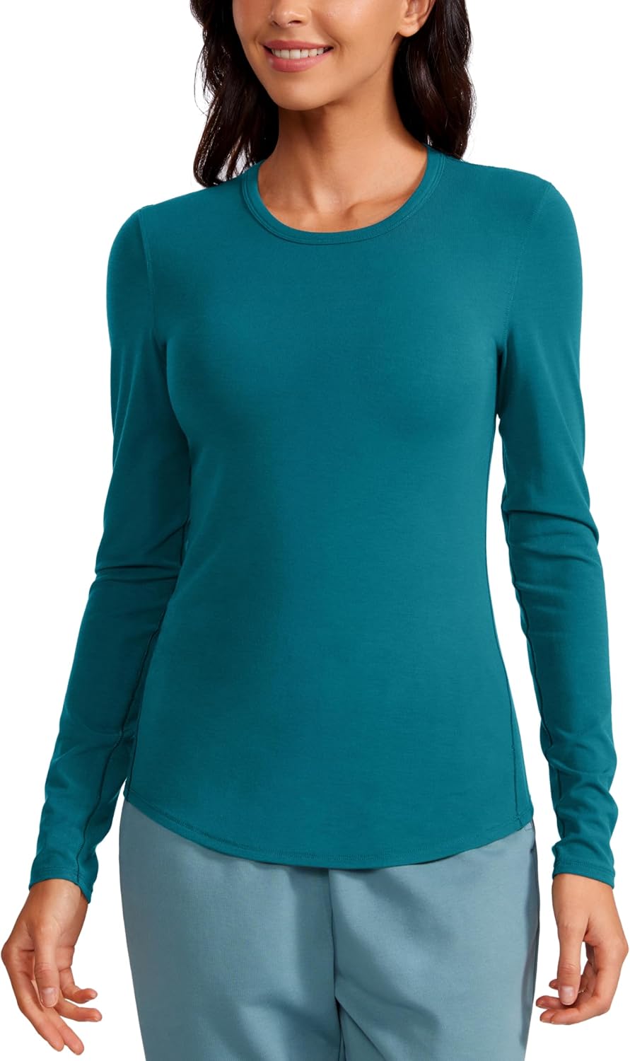 CRZ YOGA Stretchy Crewneck Slim Fit Tee