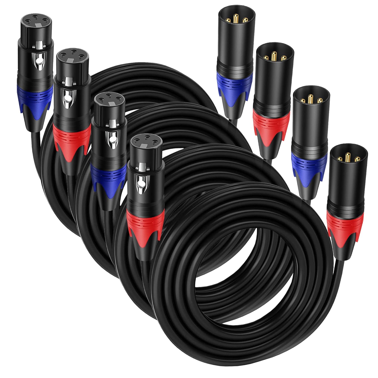 Professional XLR Male to Female Cable for Audio and Data Use