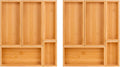 bamboo drawer organizer set - expandable wooden dividers for kitchen