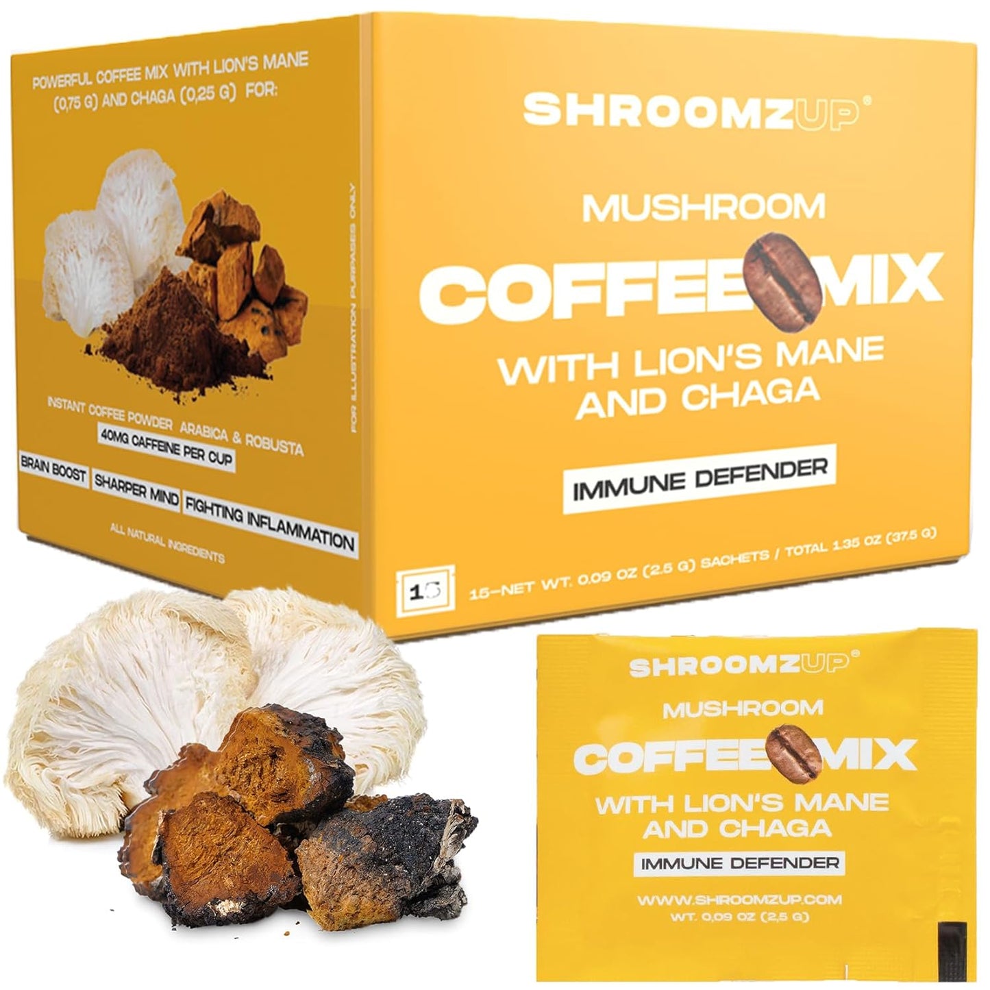 Brain-Boosting Nootropic Mushroom Coffee - Shroomzup 15 Pack