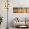 Dimmable Industrial Floor Lamp with 3 LED Bulbs for Home