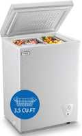 Chest Freezer 3.5 Cu.Ft Small Deep Freezer - Compact Low Noise