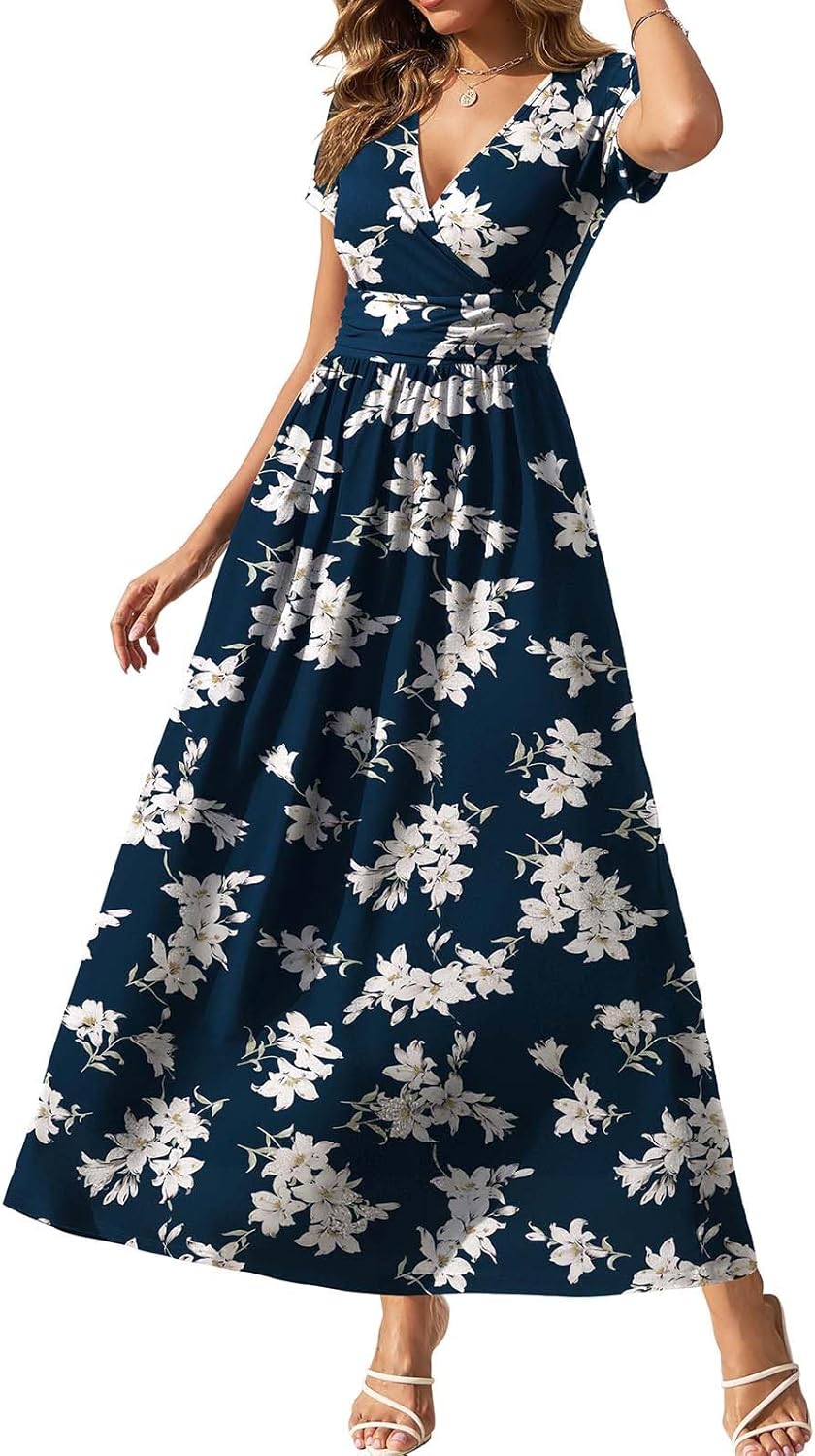 Gracyoga Women's Summer Dresses 2025 Flowy Maxi Dress with Pockets