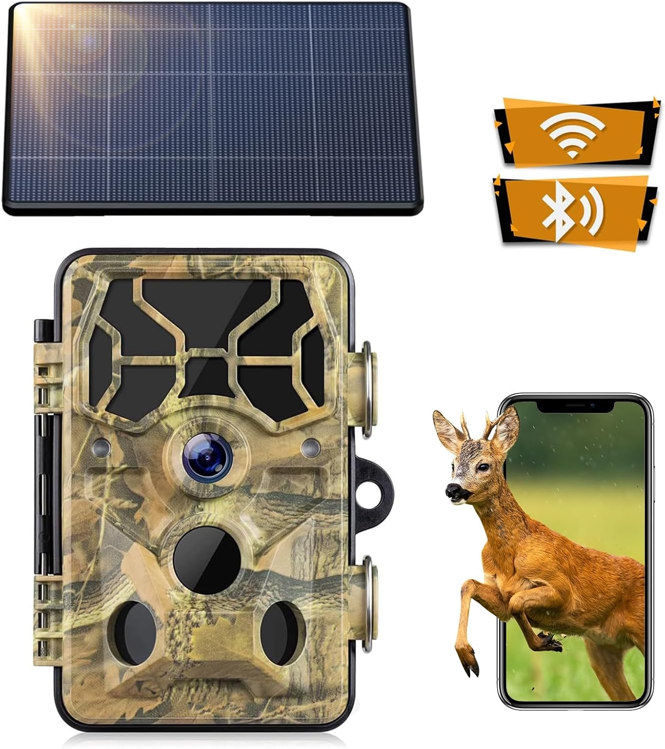30MP Solar Trail Camera: Wireless Night Vision