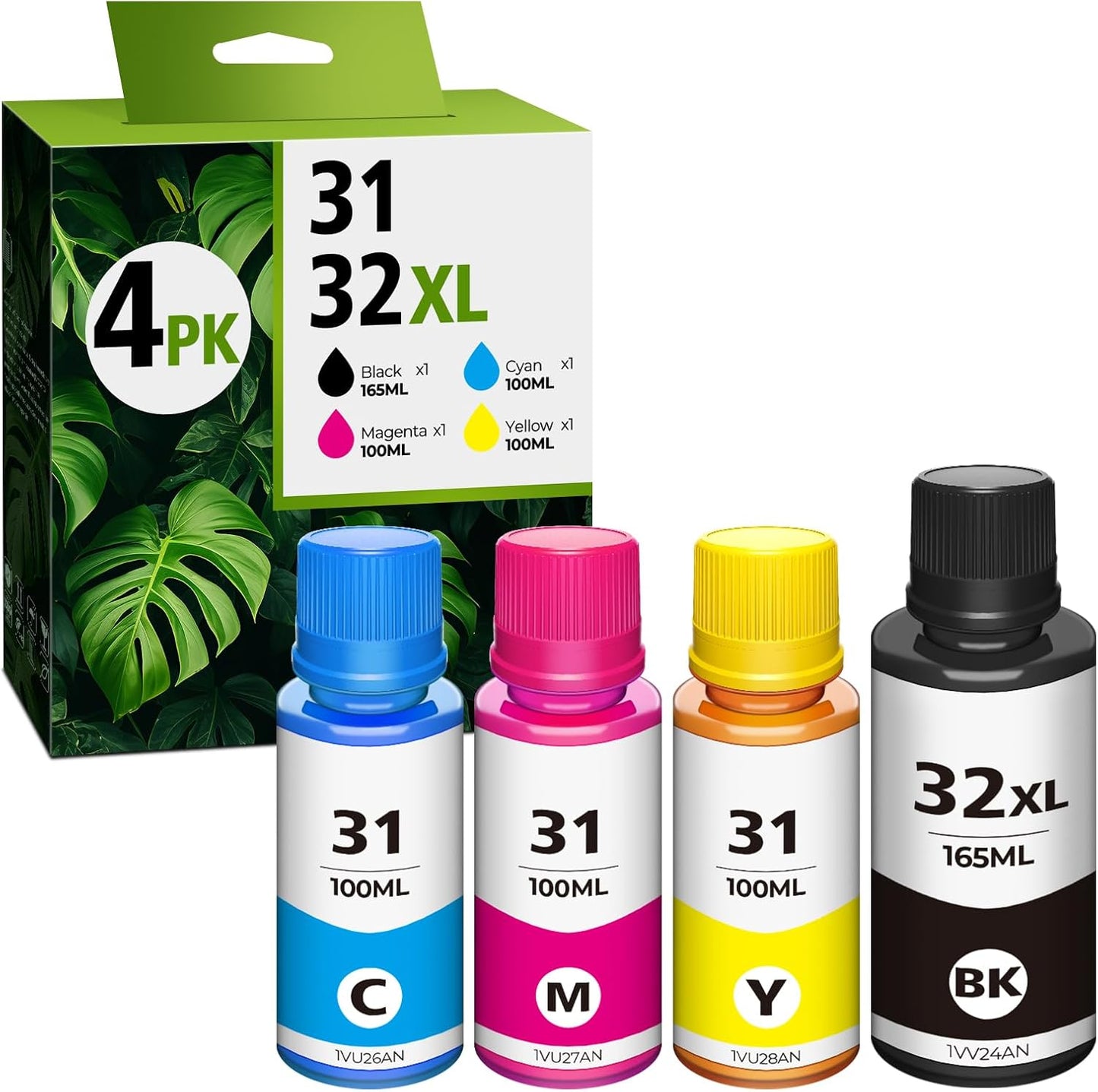 31 32XL Black Ink Bottle Set for Smart Tank Printers - High Yield