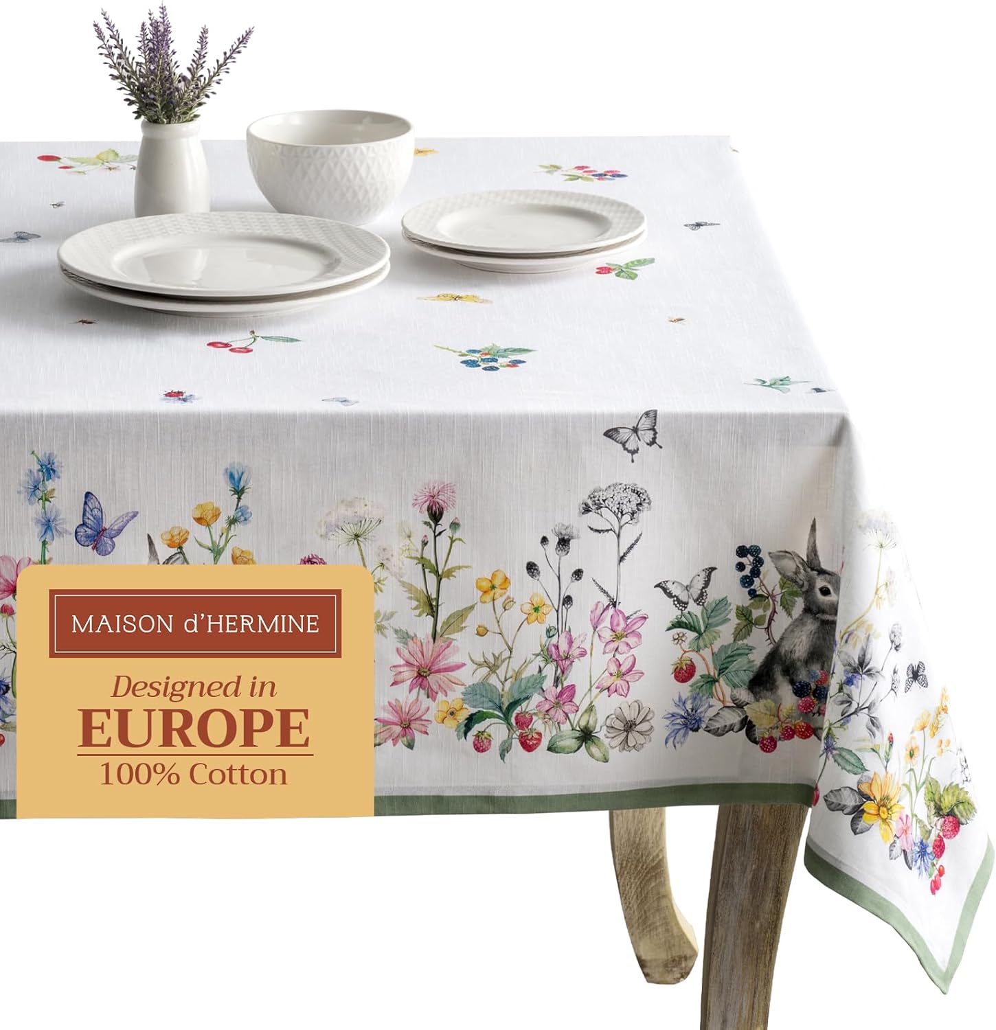 Maison d' Hermine 100% Cotton Table Cloth for Elegant Dining