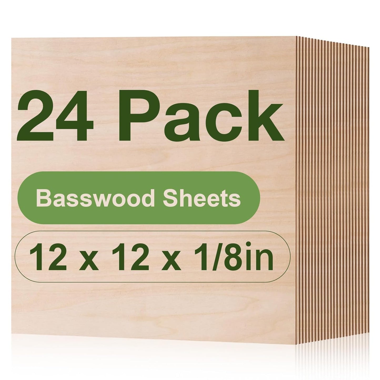 24 Pack Basswood Sheets for Laser Cutting and DIY Crafts