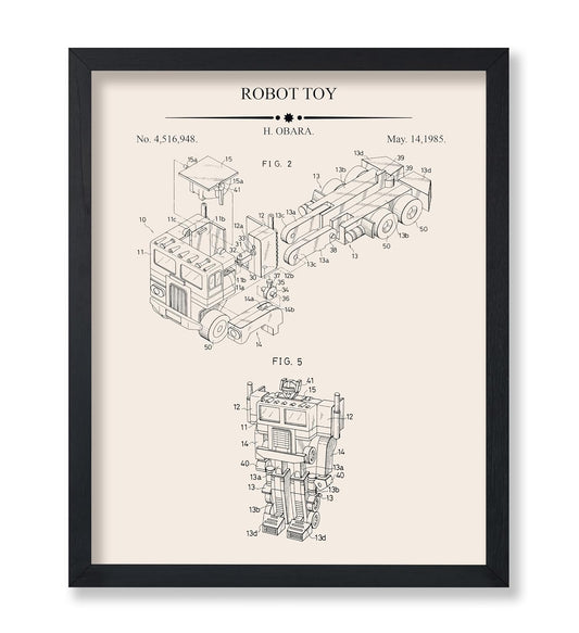Transforming Robot Blueprint Poster - Patent Print