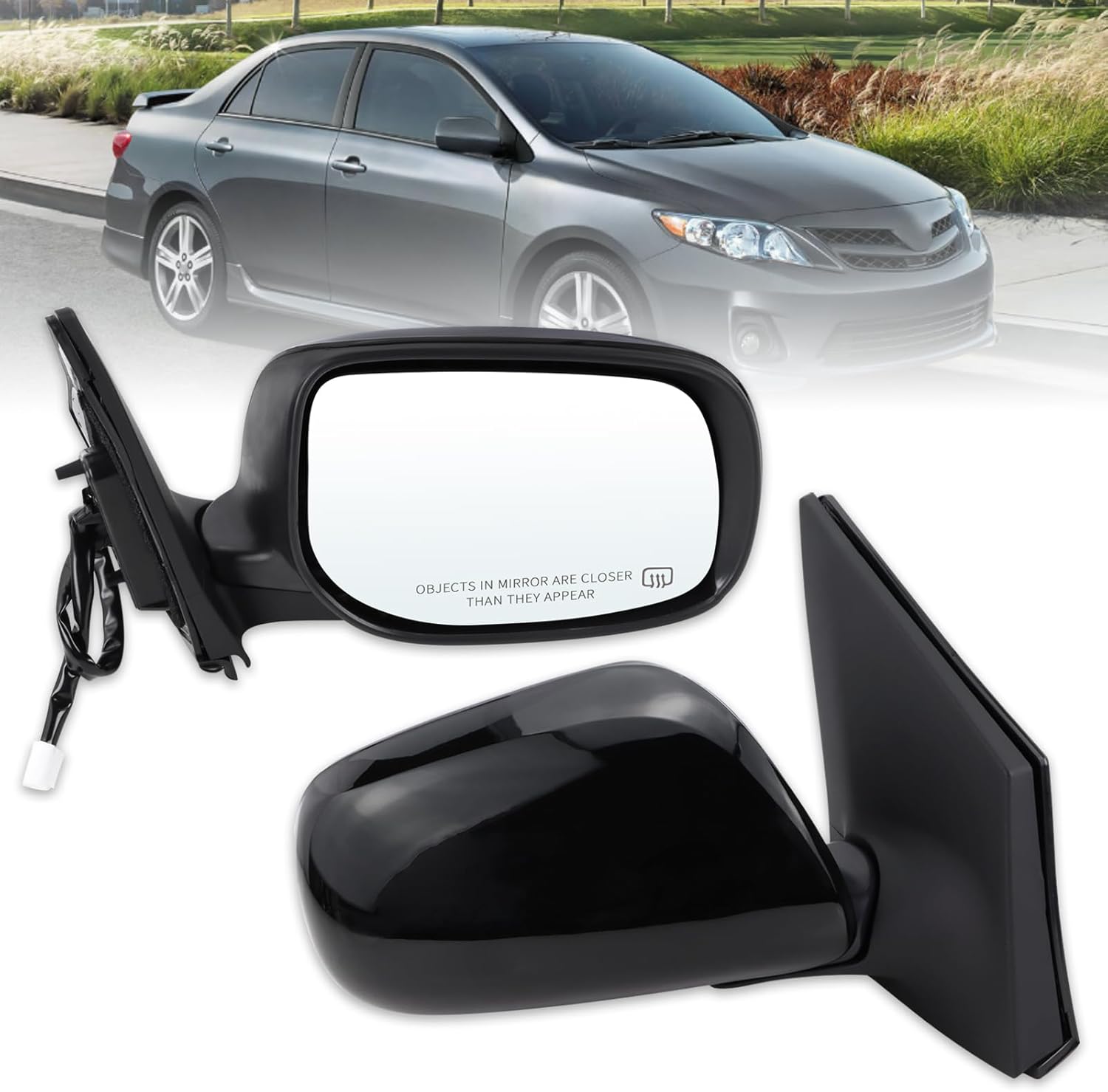 Right Passenger Side Mirror for 2009-2013 Toyota Corolla - Heated