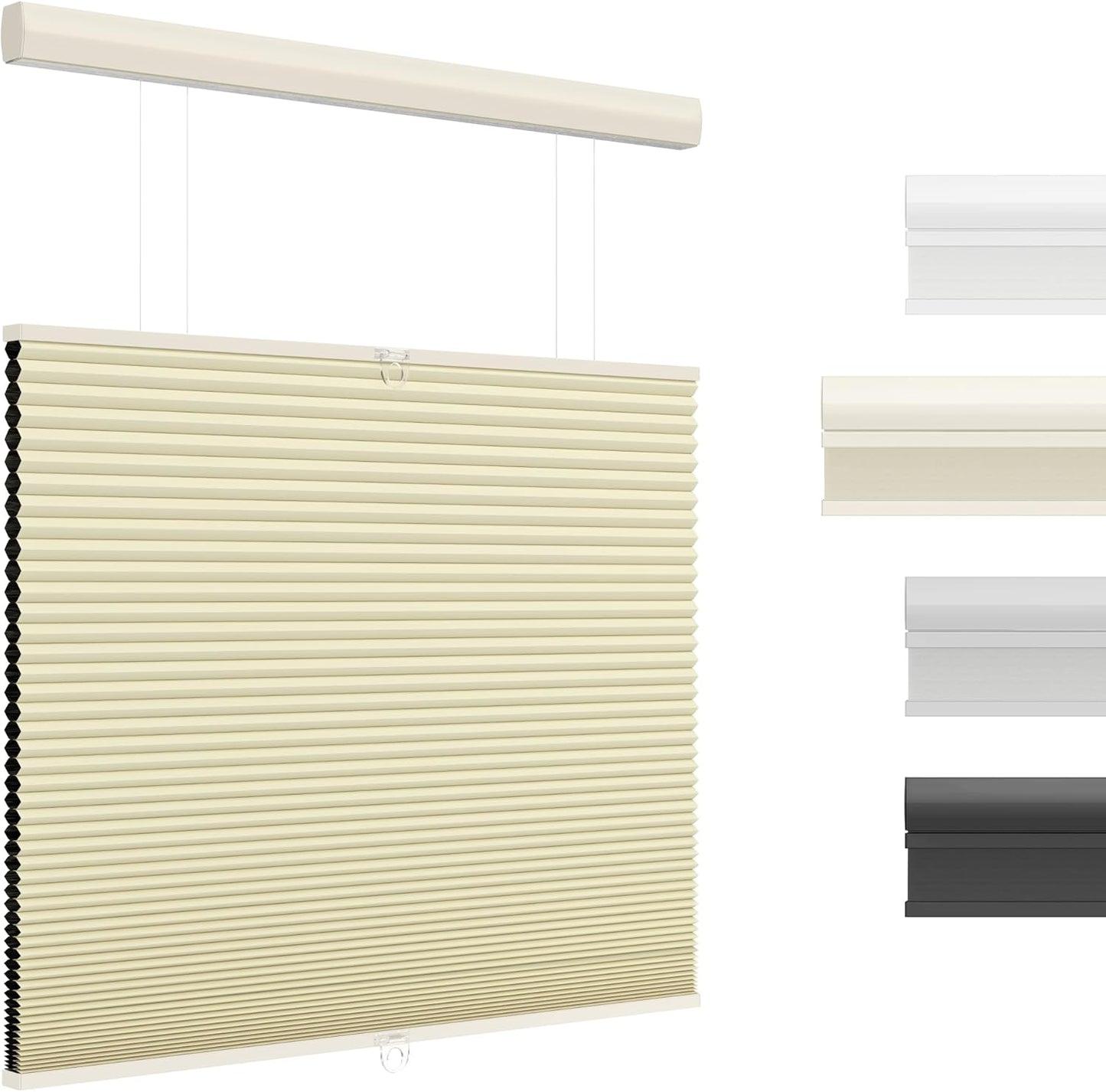Top Down Bottom Up Cellular Shades for Indoor Windows - Beige