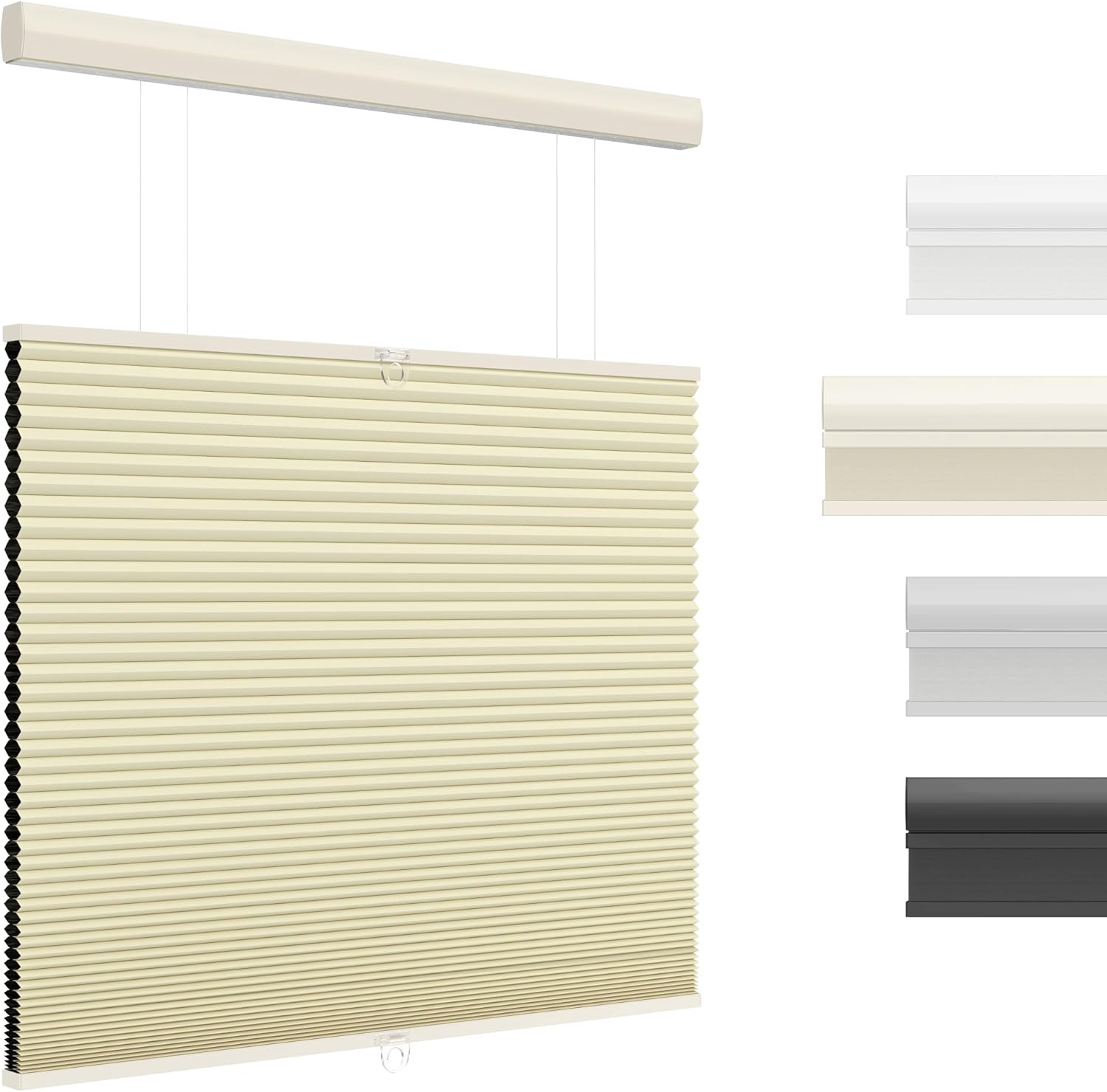 Top Down Bottom Up Cellular Shades for Indoor Windows - Beige