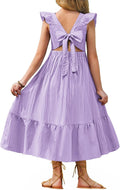 Girls Summer Tie Back Dress Tween Boho Maxi Dress - Twirl Ready