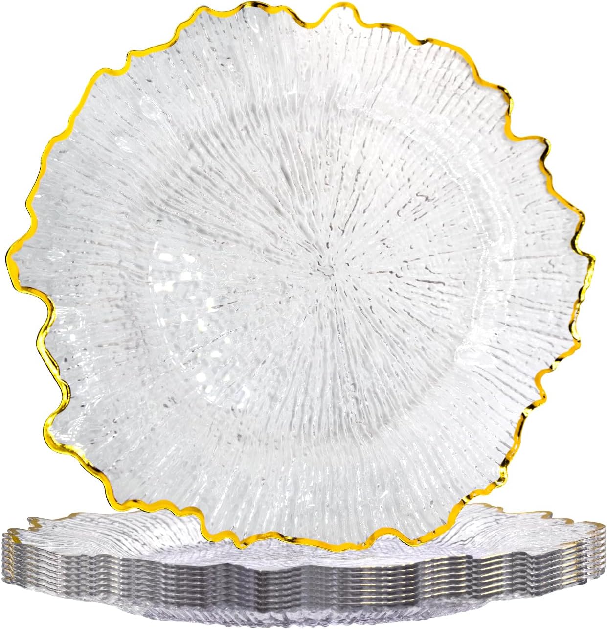 13 Clear Charger Plates for Elegant Table Settings and Events