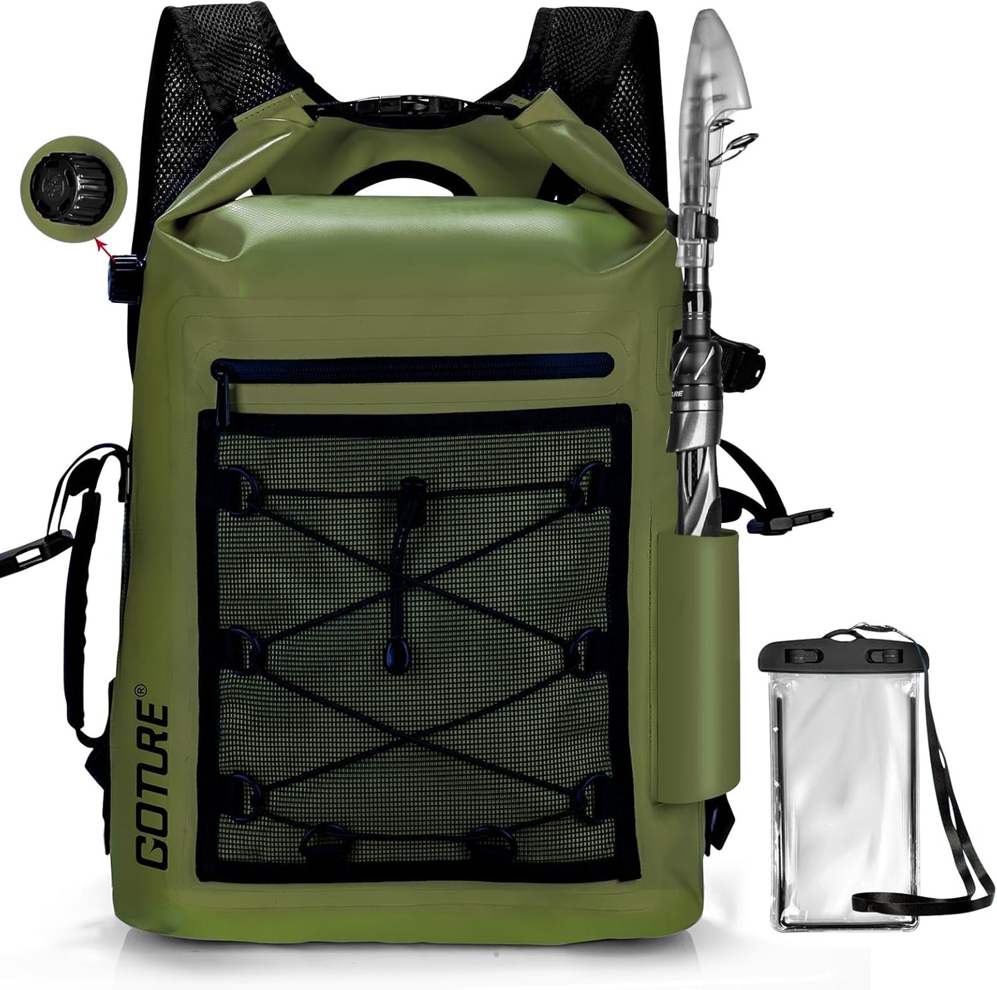 Goture 20L Waterproof Fishing Backpack