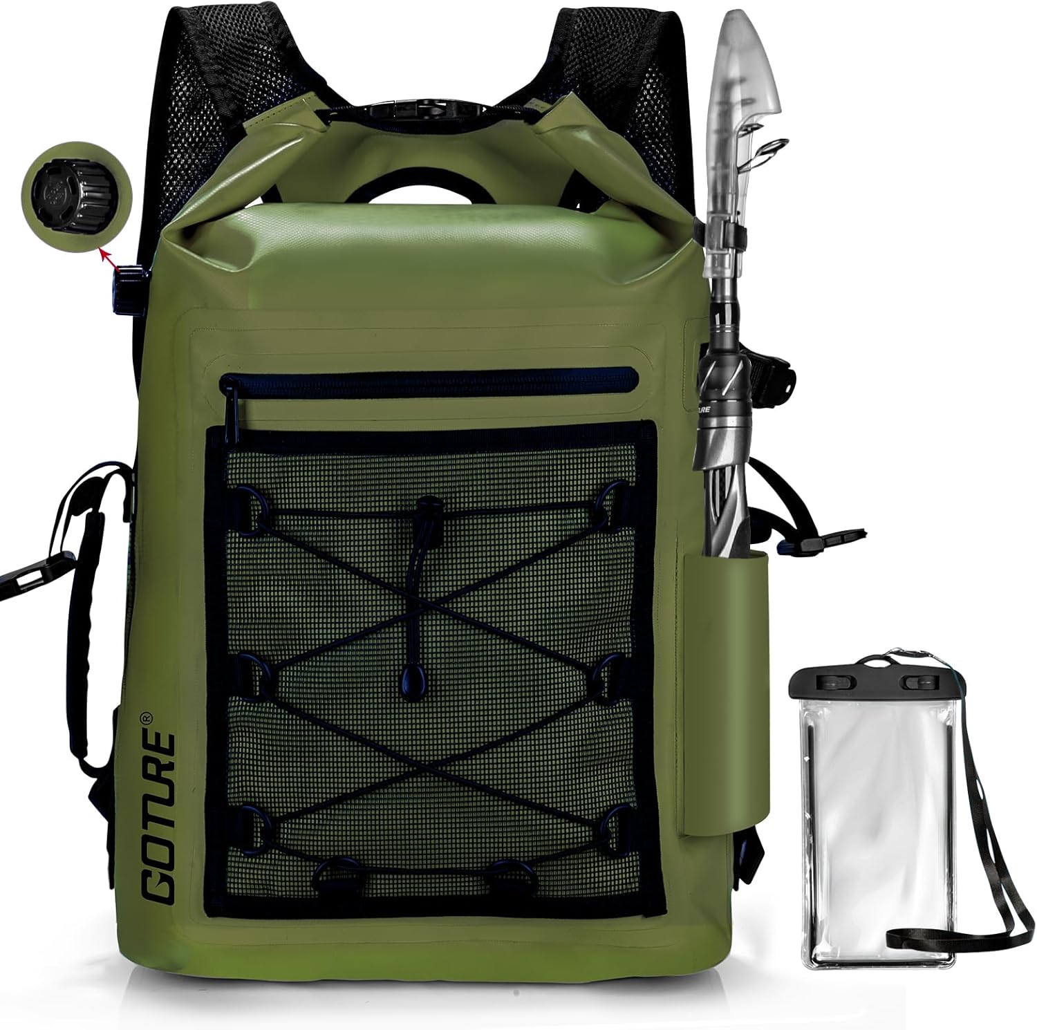 Goture 20L Waterproof Fishing Backpack