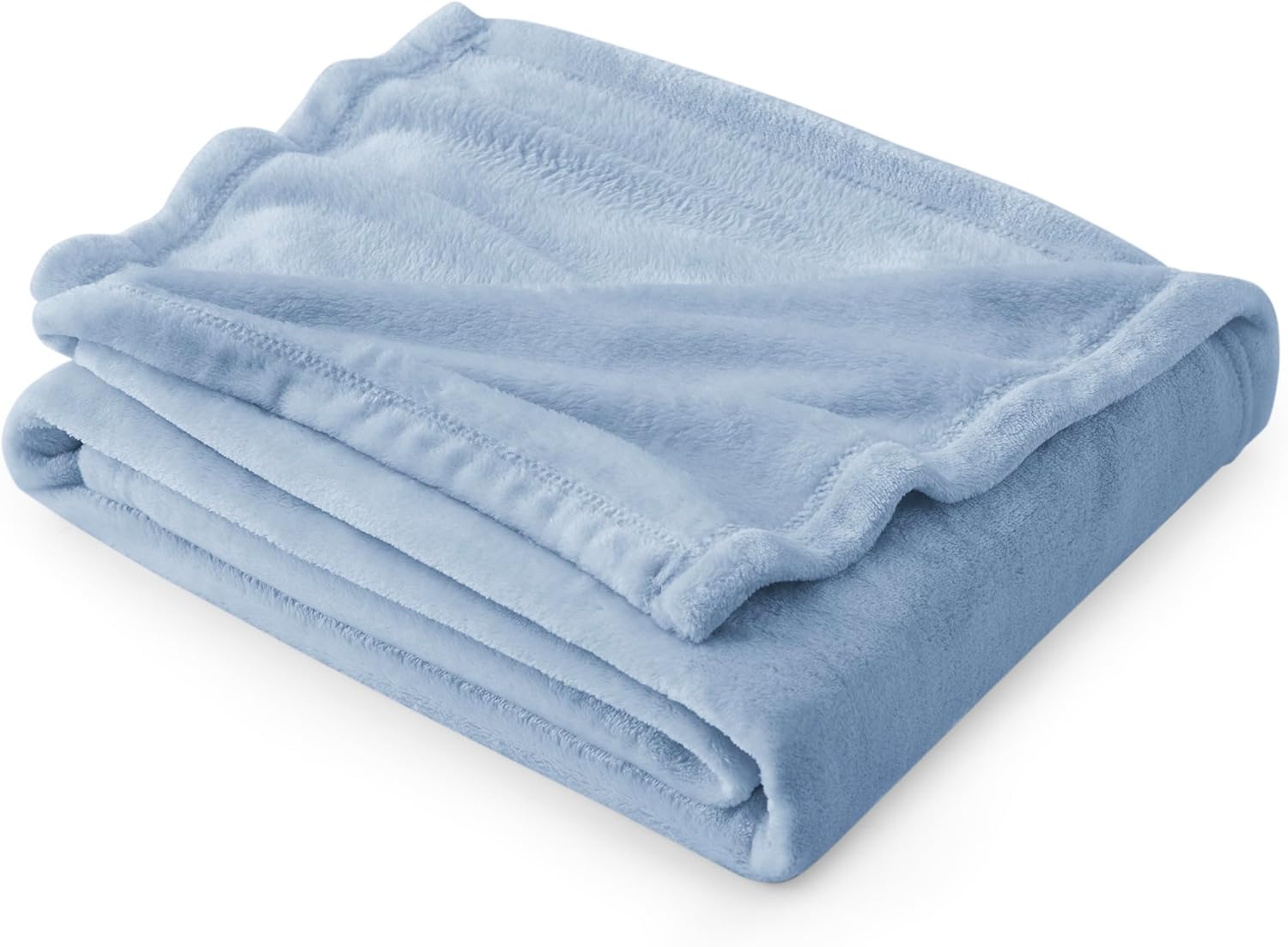 Bedsure GentleSoft Fleece Blanket Twin Size Light Blue 60x80in