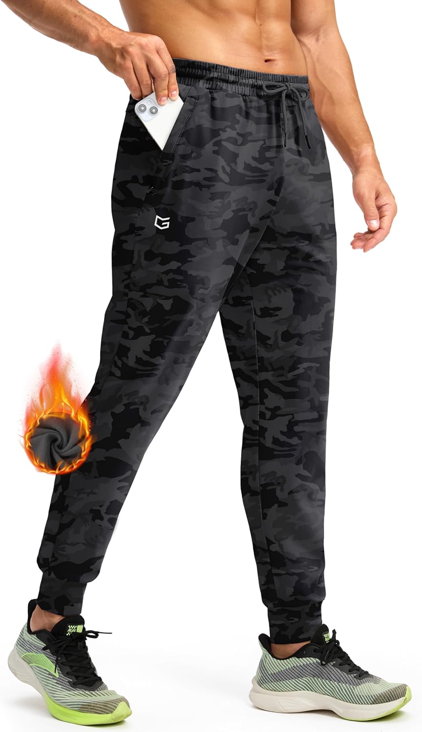 G Gradual Men's Fleece Joggers: Warm, Water Resistant Athletic Pants