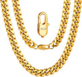 Chunky Miami Cuban Link Chains for Men 10mm Black Gold Silver