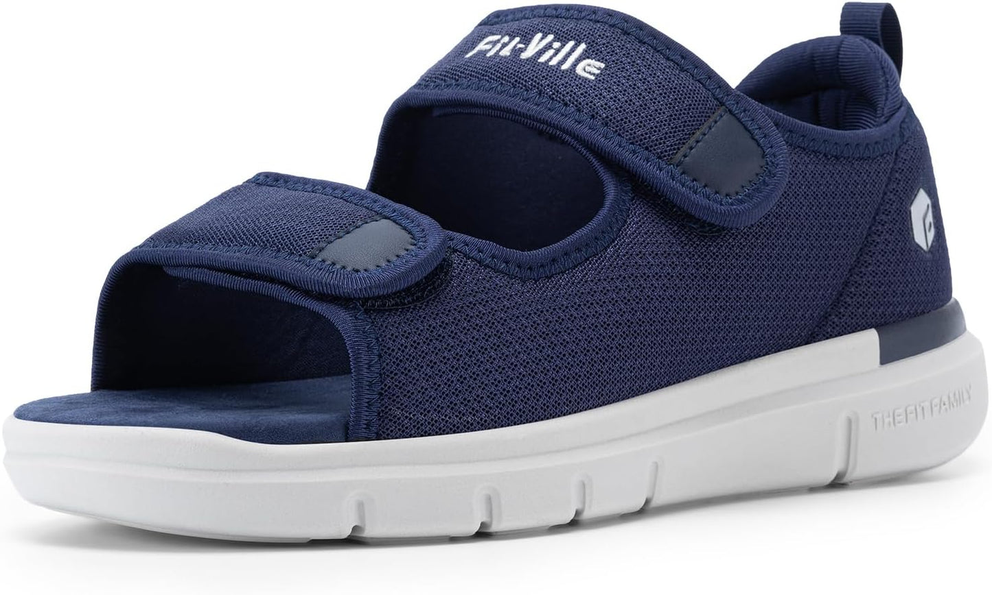 FitVille Diabetic Sandals for Men with Arch Support and Comfort