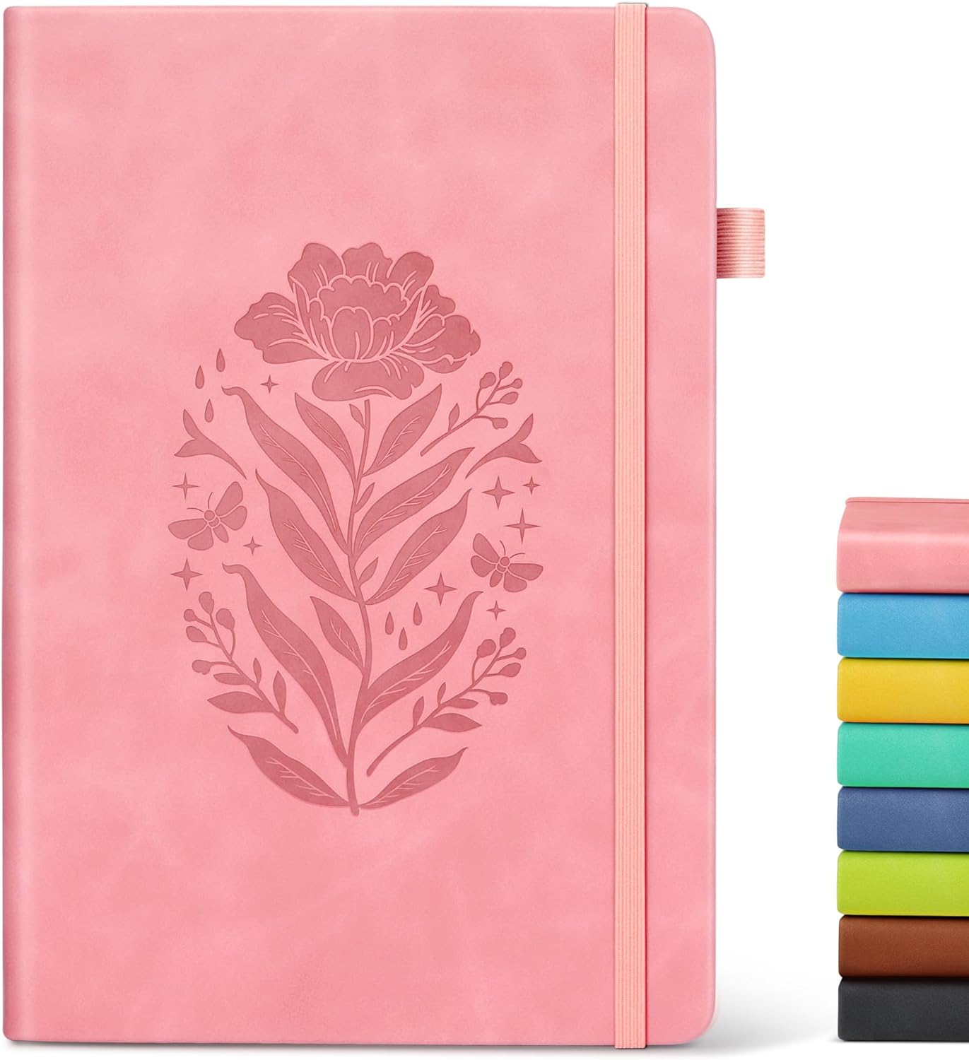 Pink Leather Journal: 200 Pages, College Ruled