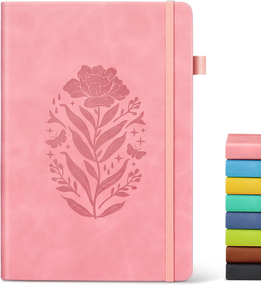 Pink Leather Journal: 200 Pages, College Ruled