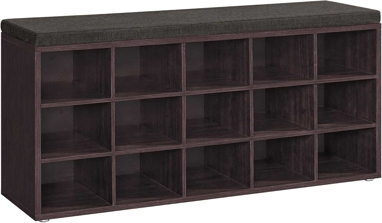 VASAGLE CUSTOS Shoe Bench with 15 Compartments for Storage