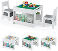 Kids Table and Chairs 4 in 1 Activity Desk Set - Reversible Top
