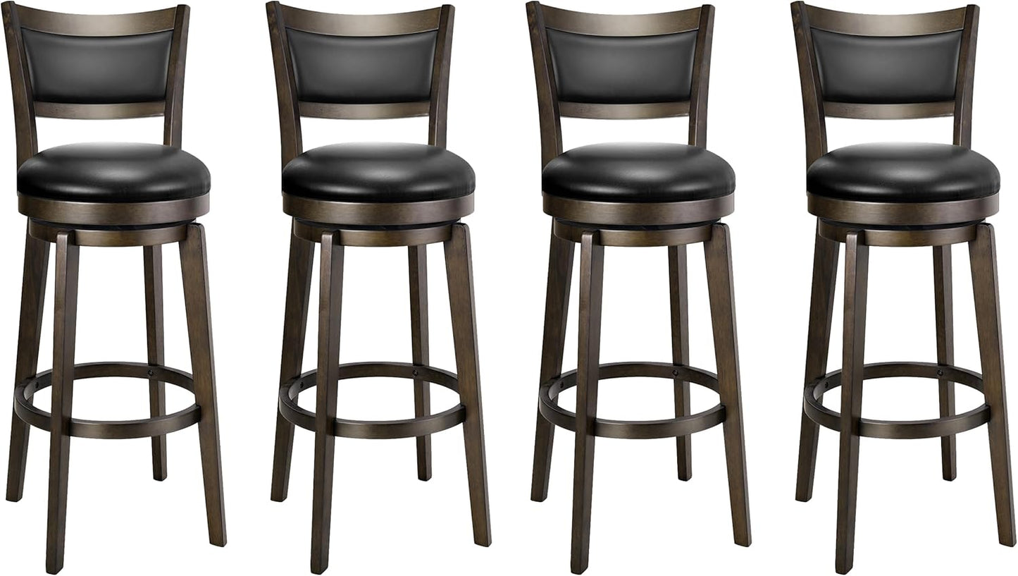PrimeZone Swivel Bar Stools Set of 4 for Stylish Comfort