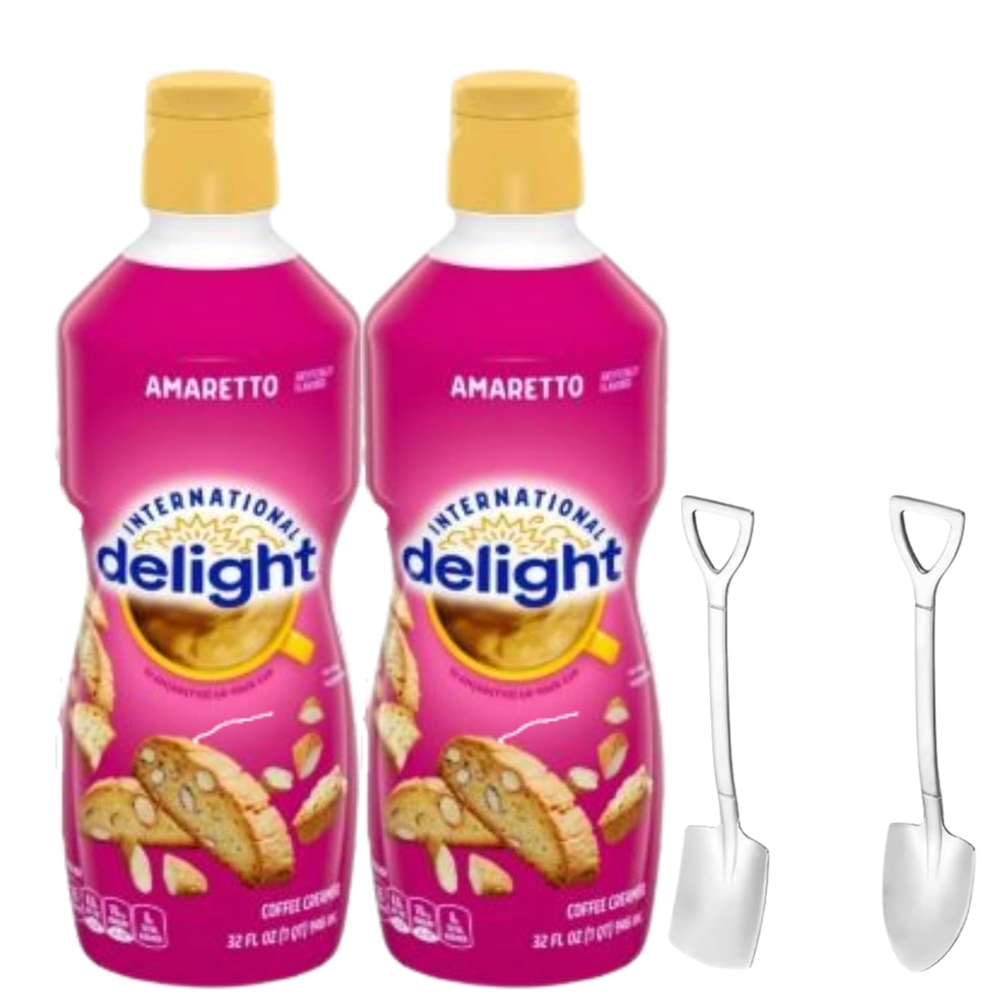 32oz Amaretto Coffee Creamer Set + Mini Spoons | Creamy Delight