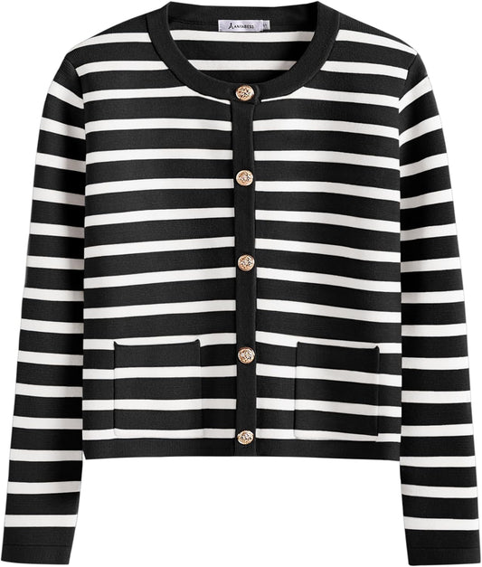 Stylish Women Striped Cardigan Sweaters for Fall Outfits 2025