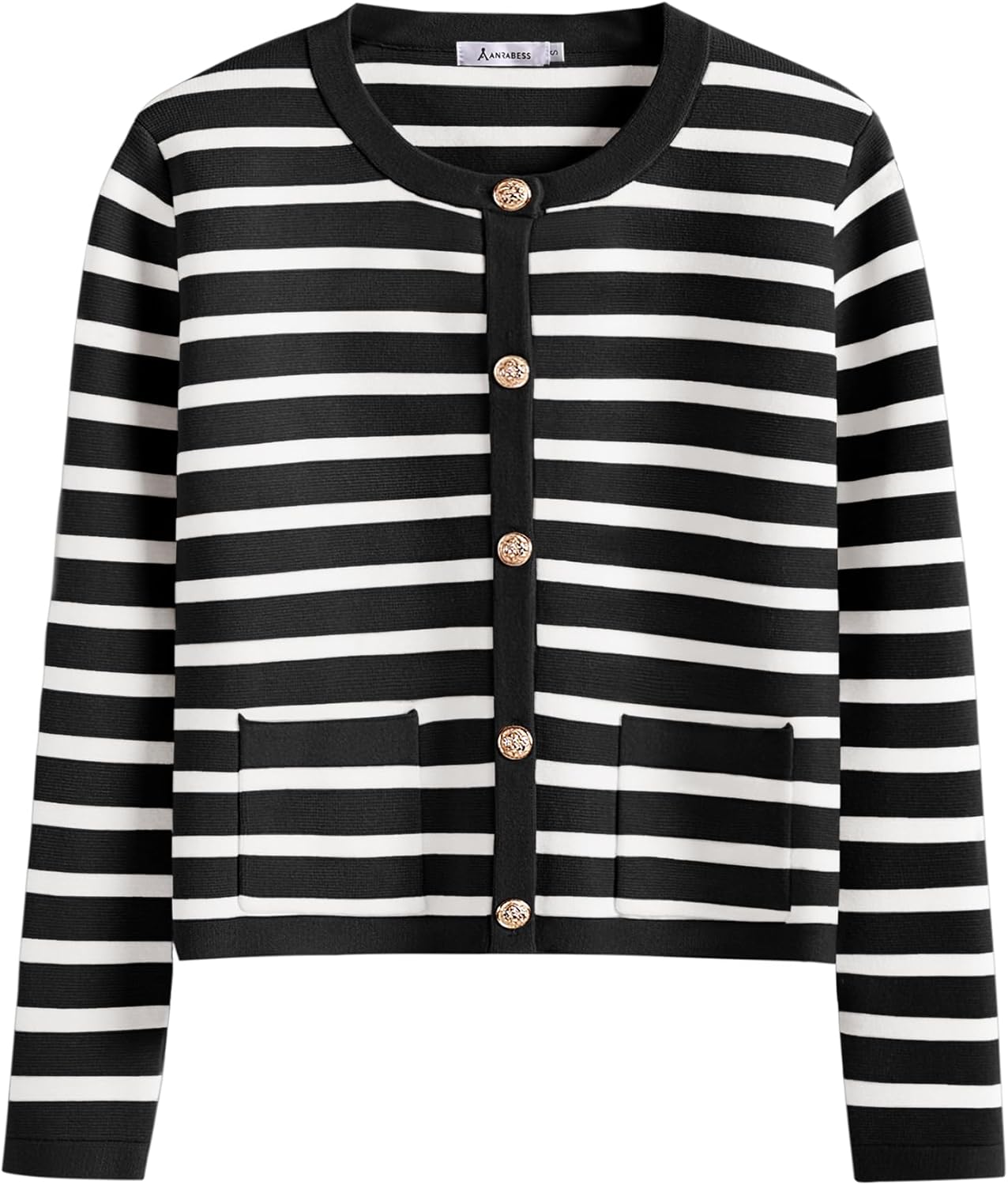 ANRABESS Women Striped Cardigan Sweater for Trendy Fall Style