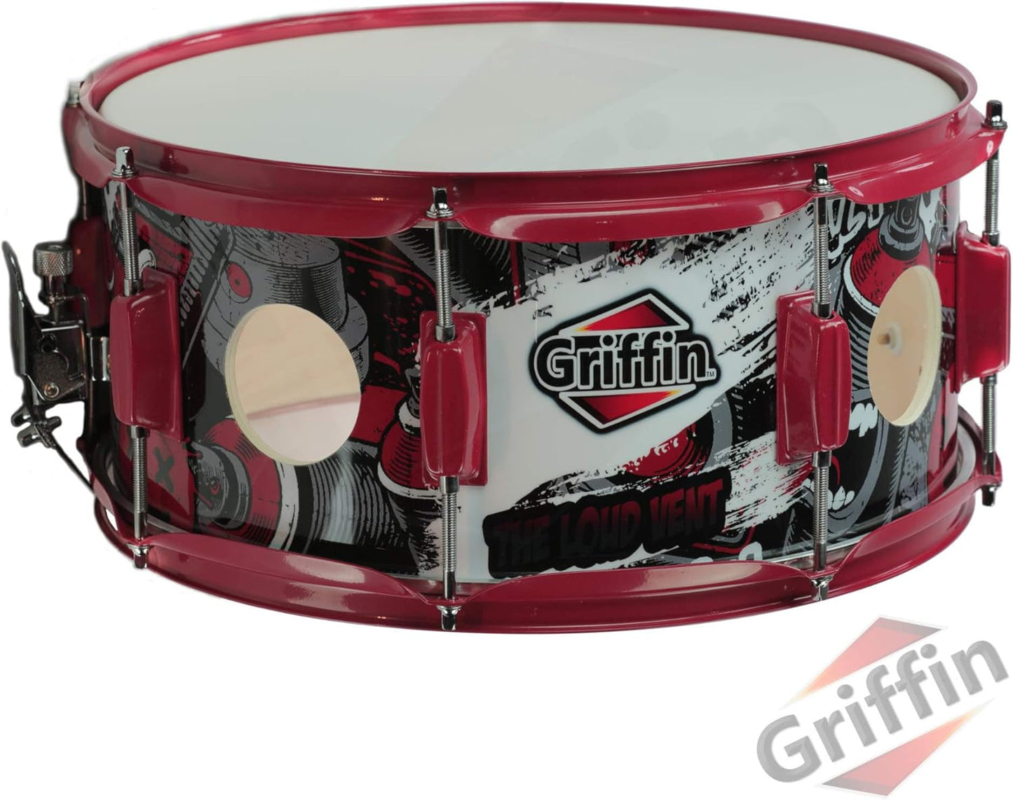 GRIFFIN 14in Birch Wood Snare Drum with Custom Graphic Wrap