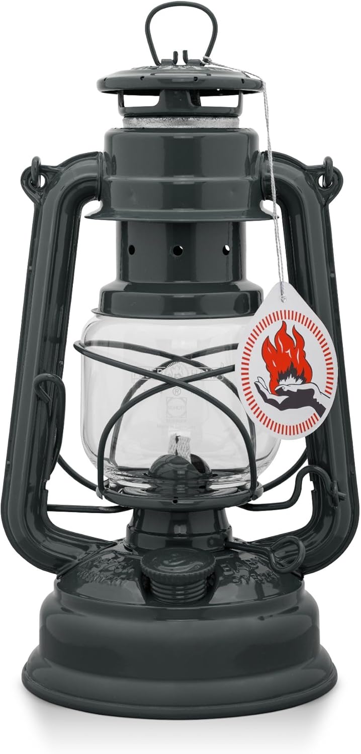 Feuerhand Outdoor Kerosene Lantern - Weather Resistant 10 in Gray