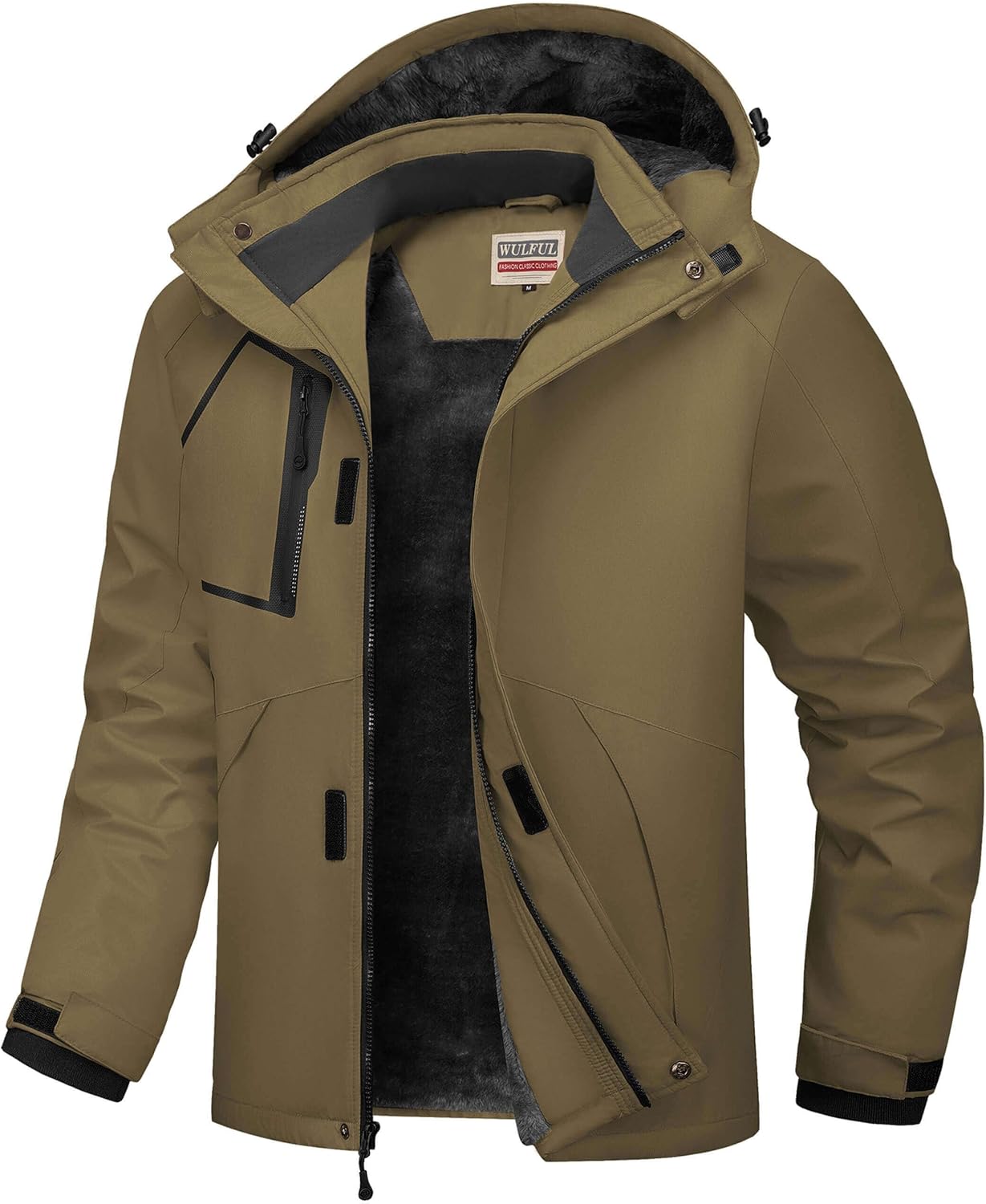 WULFUL Men's Waterproof Ski Jacket for Cold Winter Sports