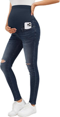 Maternity Jeans Over Belly Skinny Stretchy Denim Pants (Style Z14Y)