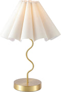 Pleated Table Lamp for Bedroom - Modern Linen Bedside Light