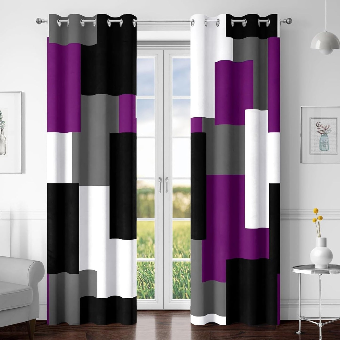 Purple 100% Blackout Curtains for Bedroom and Living Room