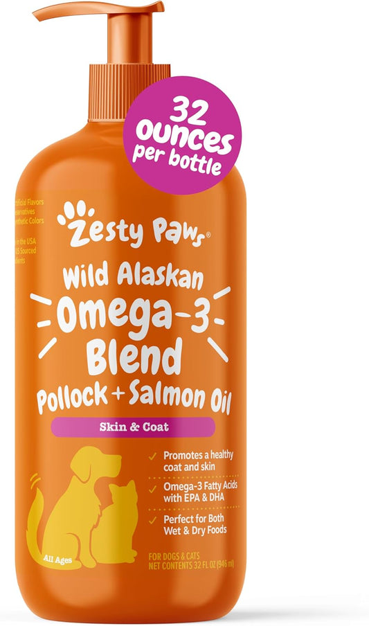 Zesty Paws Wild Alaskan Omega-3 Blend for Dogs and Cats