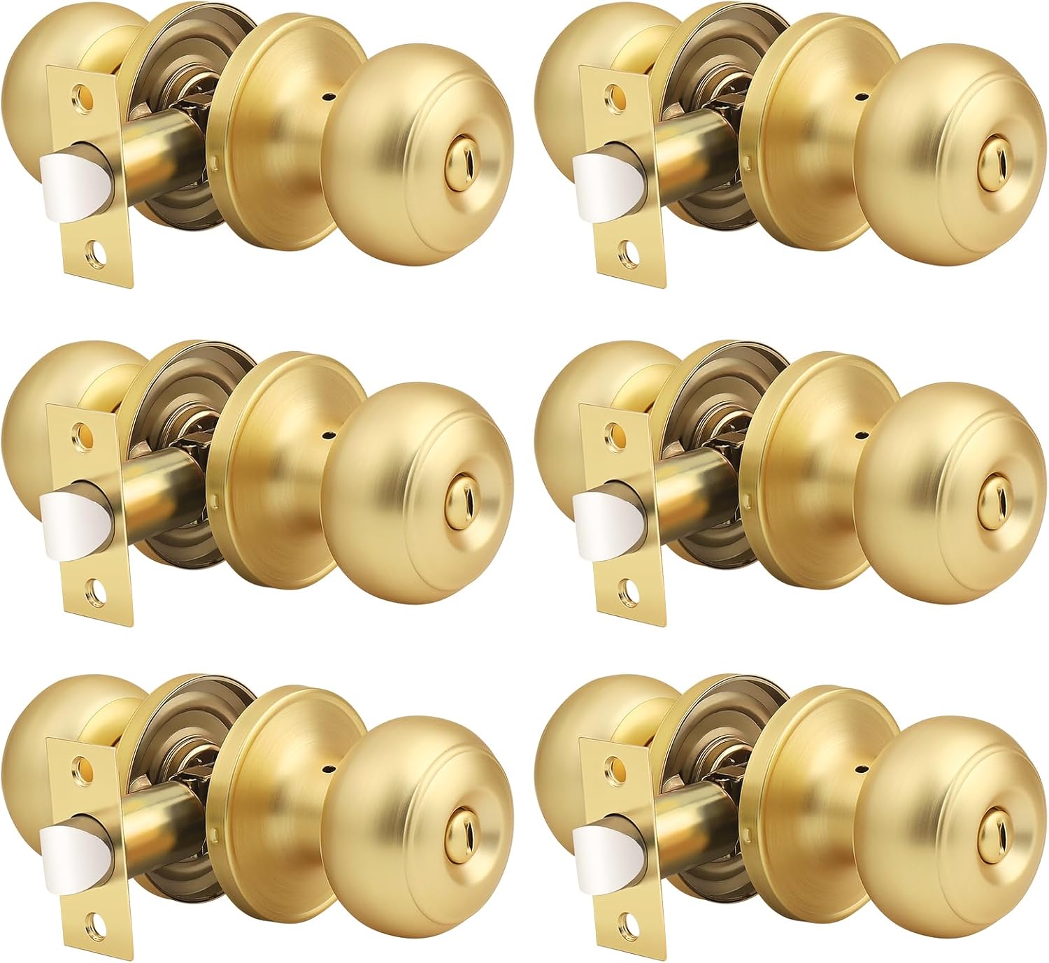 Probrico Gold Privacy Door Knob Set for Bedroom and Bathroom