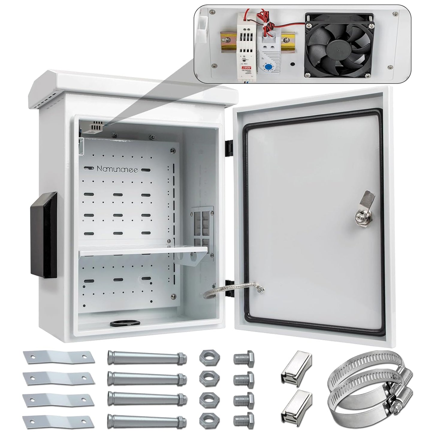 Outdoor Electrical Box with Thermostat and Fan for Protection
